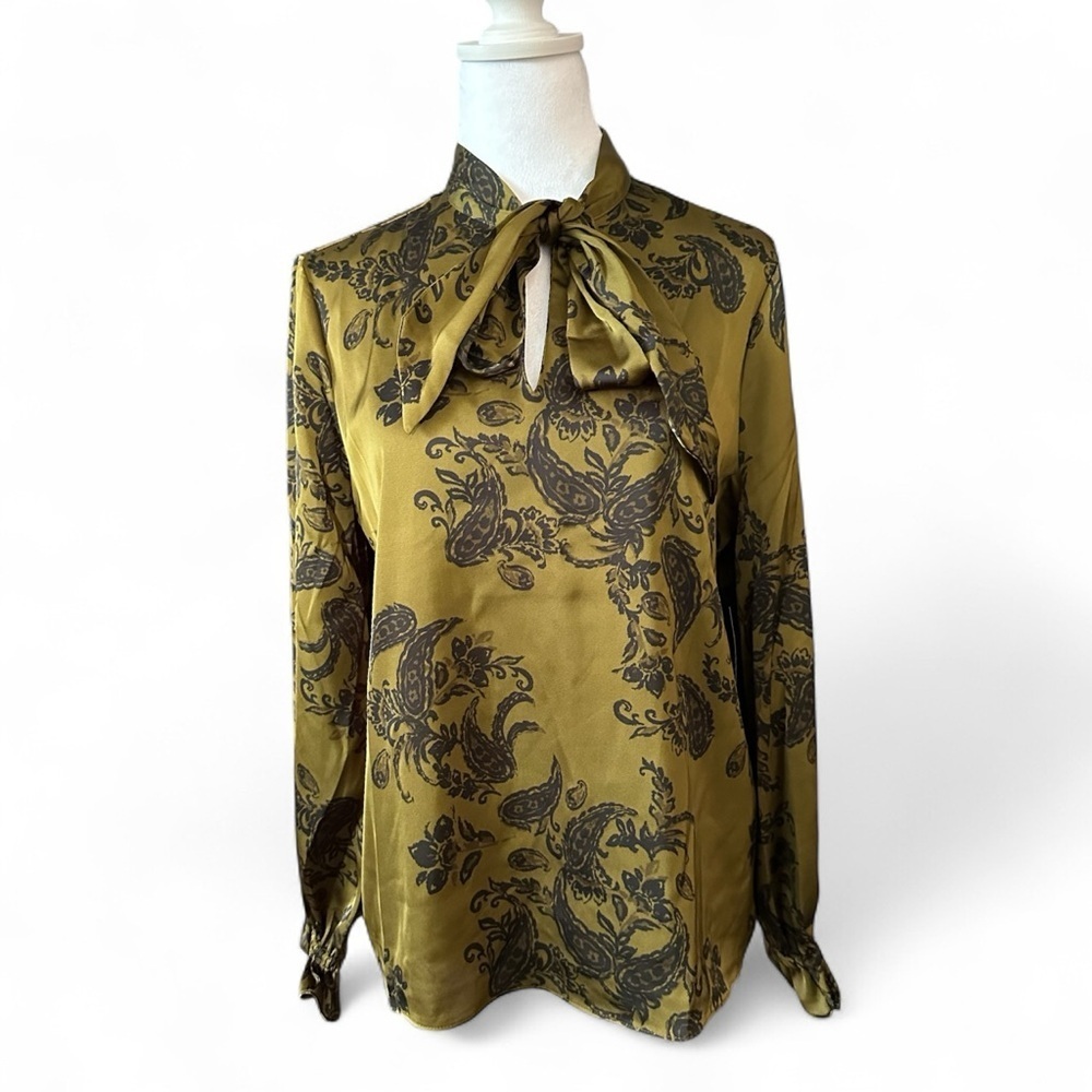 NEW Rafaella Black and Olive Patterned Wear blouse S, M, L, XL